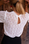 Laced Keyhole Accent Blouse