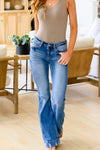 Distressed Wash Flare Jeans