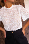 Laced Keyhole Accent Blouse