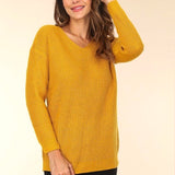 Lace Back Detail Sweater - Mustard