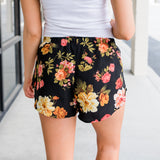 Fun Floral Shorts - Black