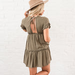 Ruffle Tiered Dress - Olive
