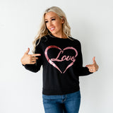 Valentine Love Sweatshirt - Black