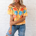 Lia Off The Shoulder Top - Yellow